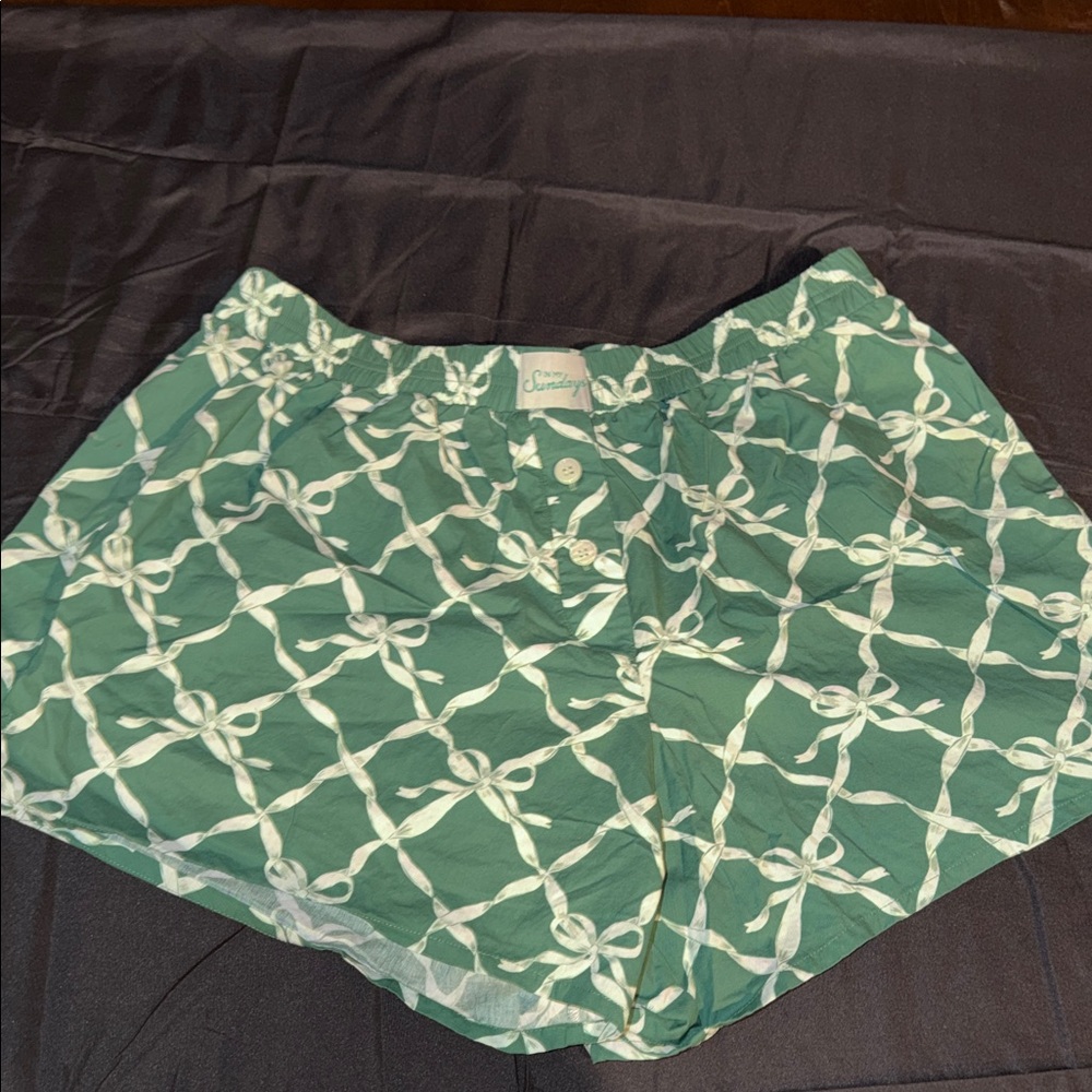 Women’s “In My Sundays” Green boxers with bows. Never worn.